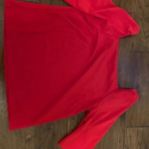 Ann Taylor Vibrant Red Long Sleeve Top